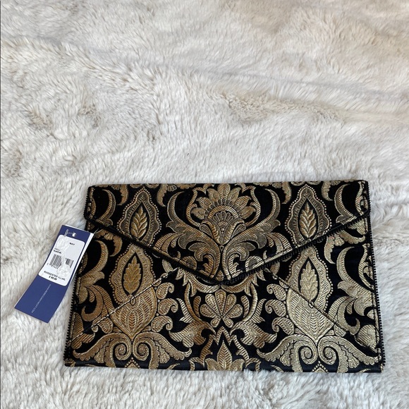 Rebecca Minkoff Elegant Black and Gold Clutch